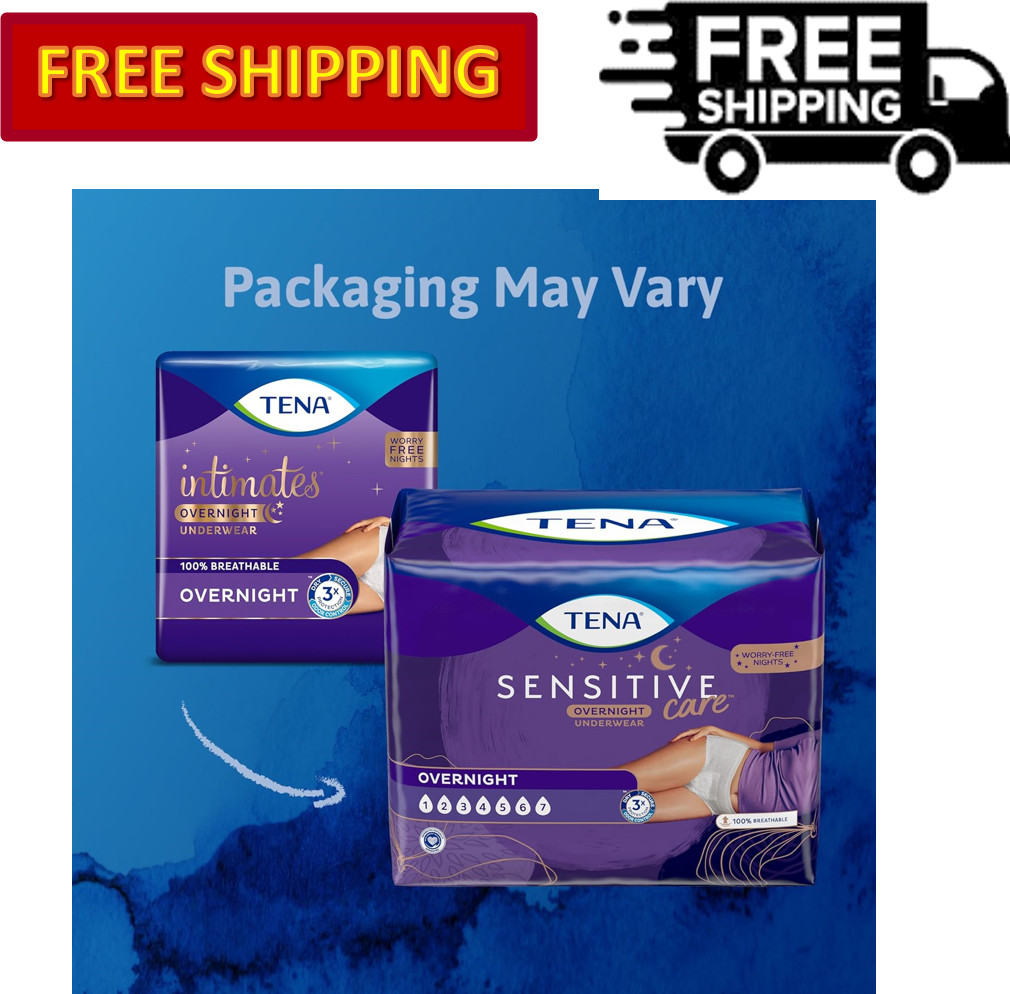TENA Incontinence Underwear for Women, Overnight Absorbency, Intimates, S/M/L/XL