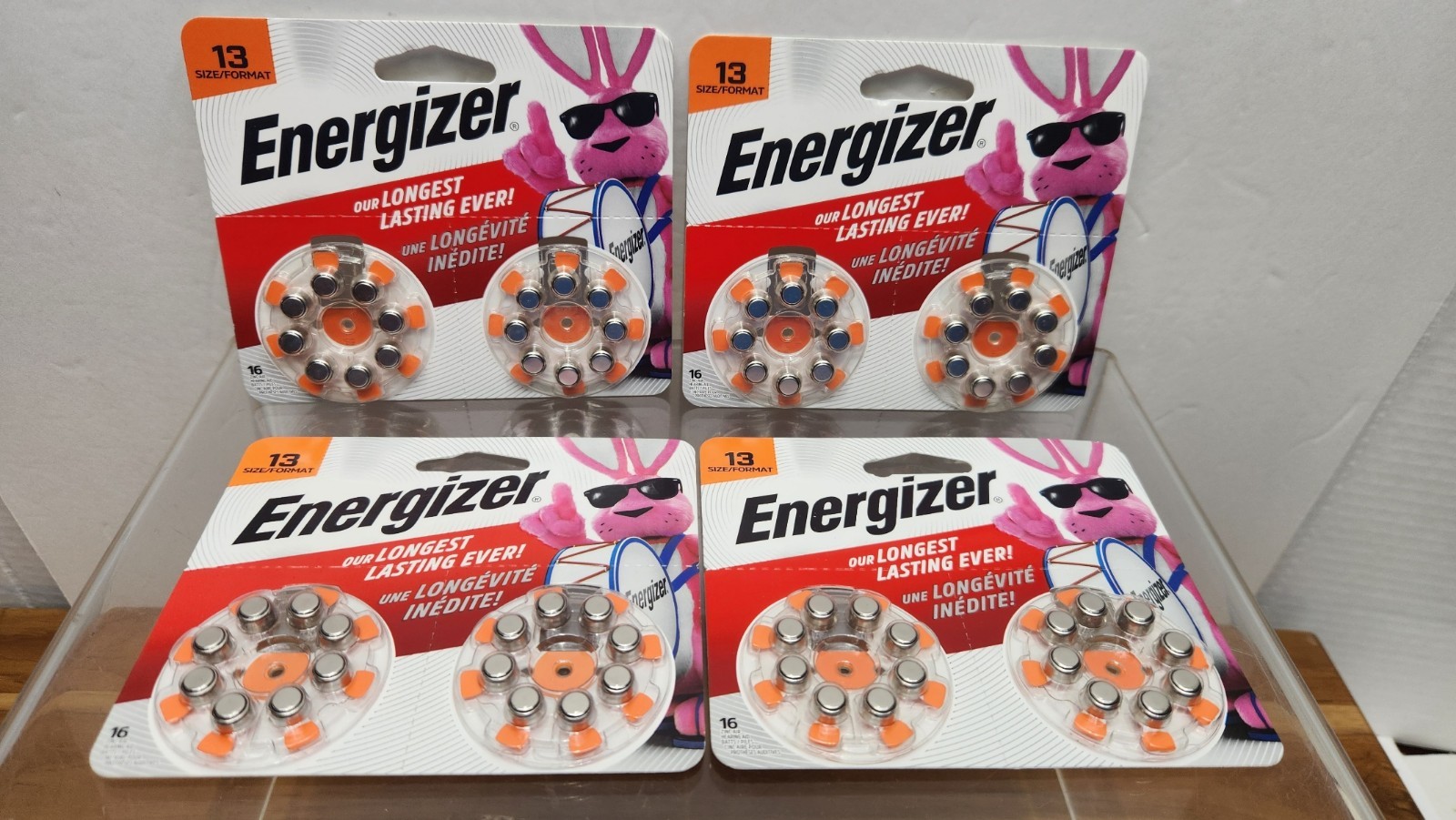 Lot of 4 Energizer Size 13 Hearing Aid Batteries 16-Pack Zinc Air Exp 2027