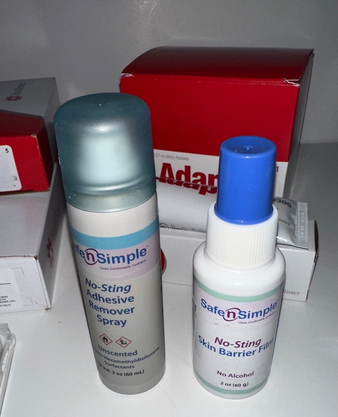 Lot of Hollister, et al Ostomy Supplies, Sprays + Free Travel Bag