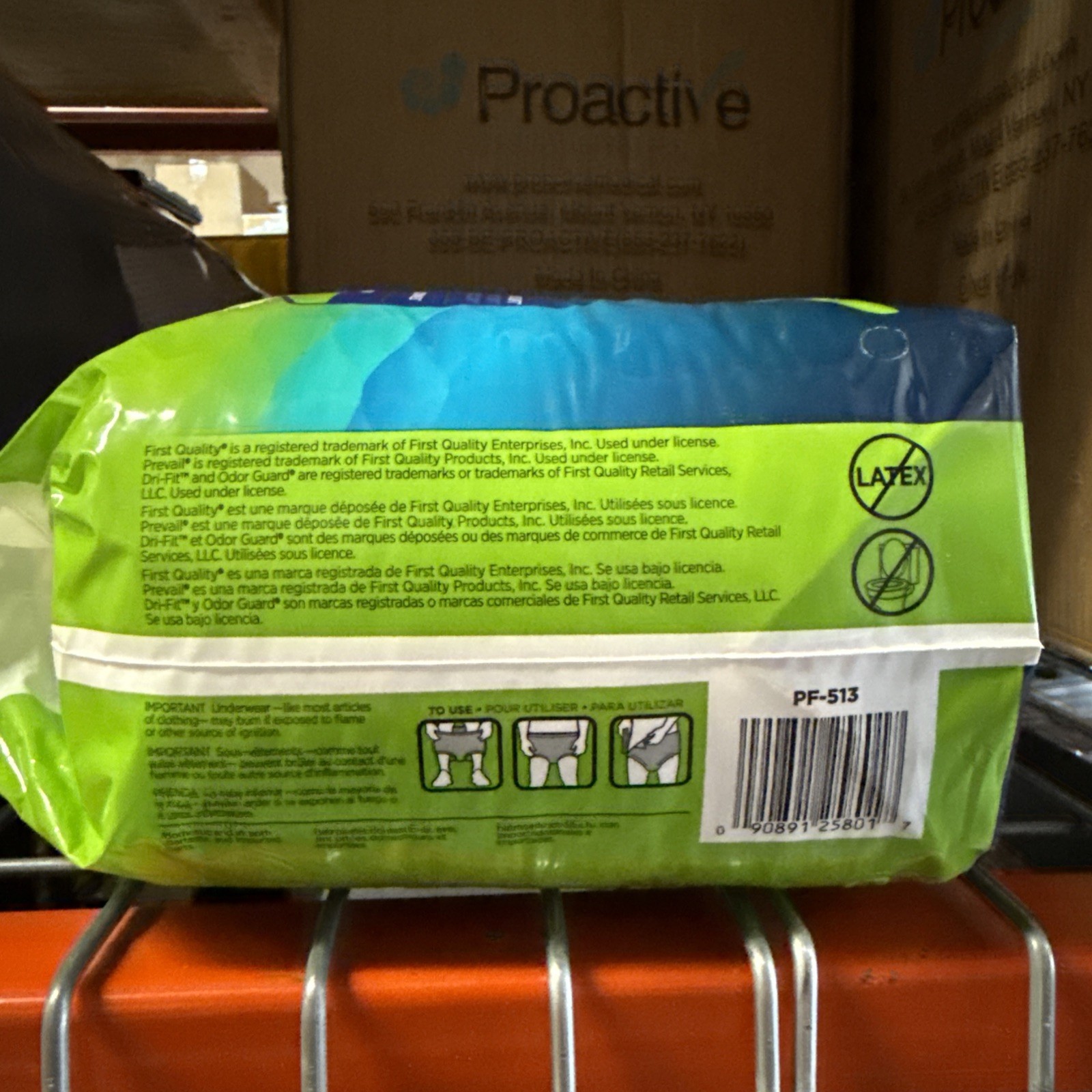 Prevail Per-Fit Unisex Underwear – White, Size L, Pack of 18 PF-513 1 case of 5