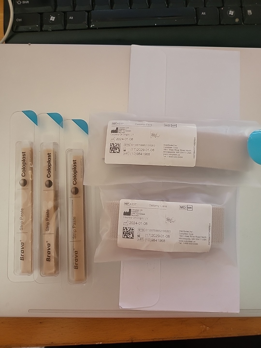 Brava Strip Paste 3 Count Open Box Coloplast Ref Num 26555 PLUS 2 OSTOMY BELTS