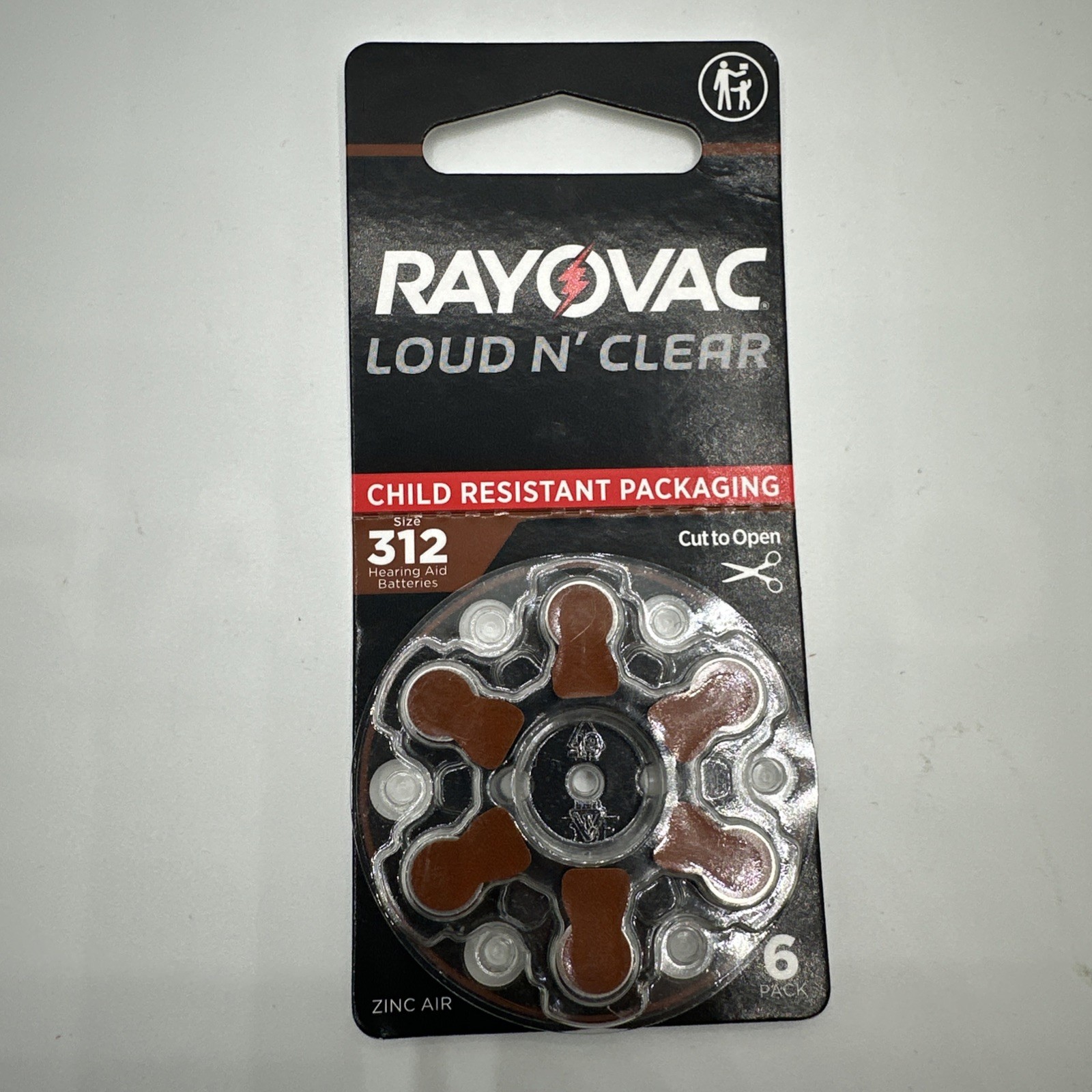 30- 6-Pack Rayovac Loud N’ Clear Hearing Aid Batteries Size 312 312CR-6LNCUS