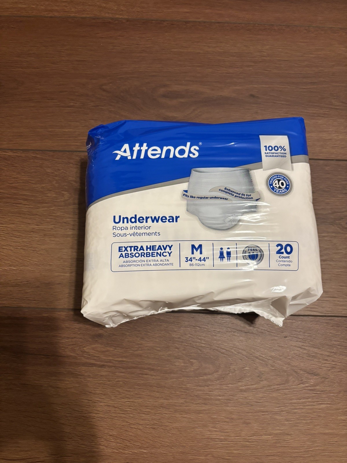 Attends Advanced Incontinence Briefs Adult Diapers Home Care Heavy Duty Tab M 40