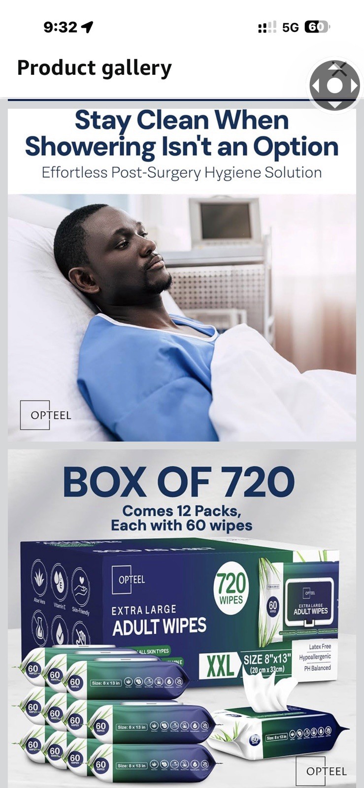 Adult Wipes For Elderly – 8″x13″ Extra Large & Soft Wet Wipes for Adults Bathing