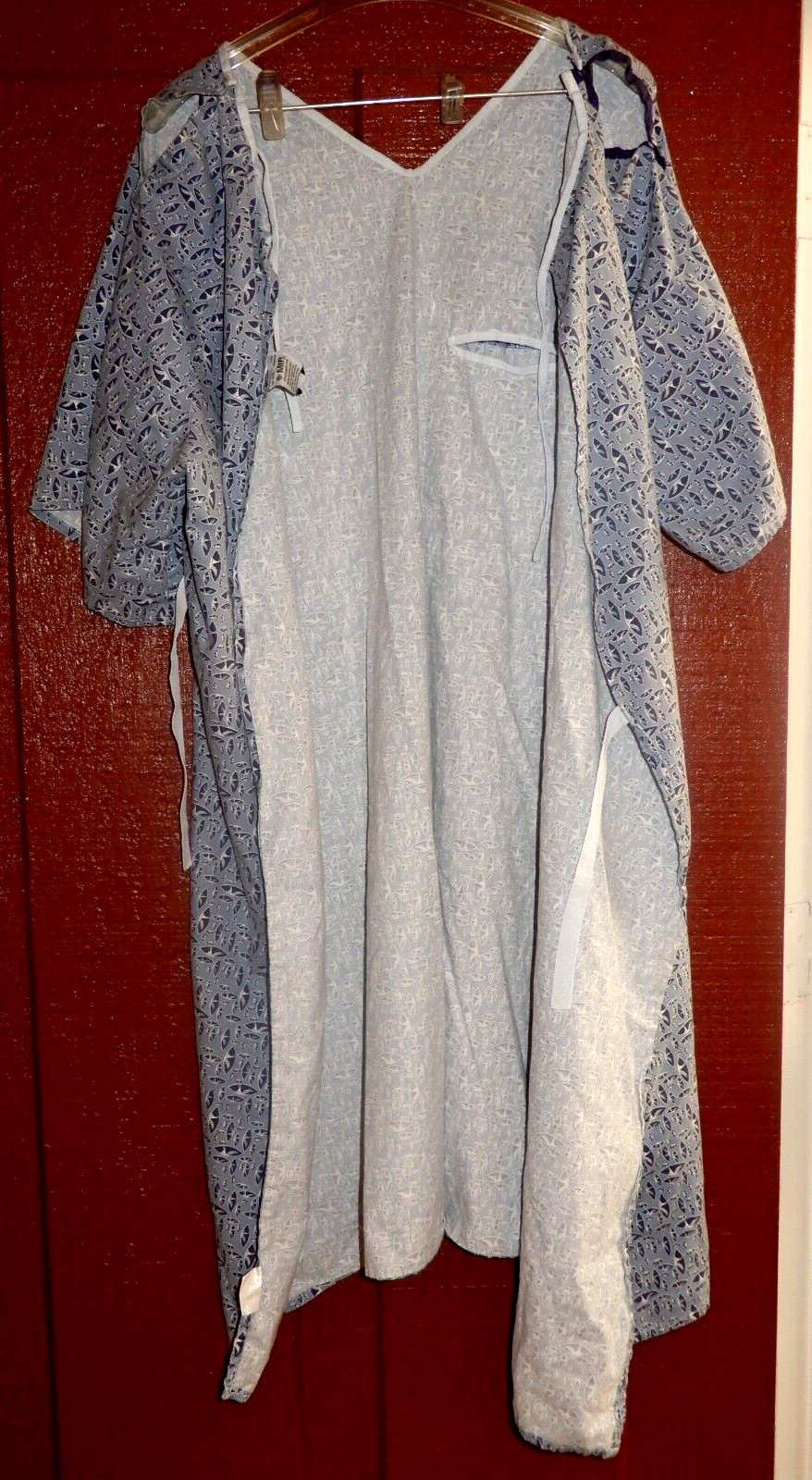 HOSPITAL PATIENT GOWN Bariatric IV Snap Sleeves 2 Ties In Back SIZE LARGE MIP