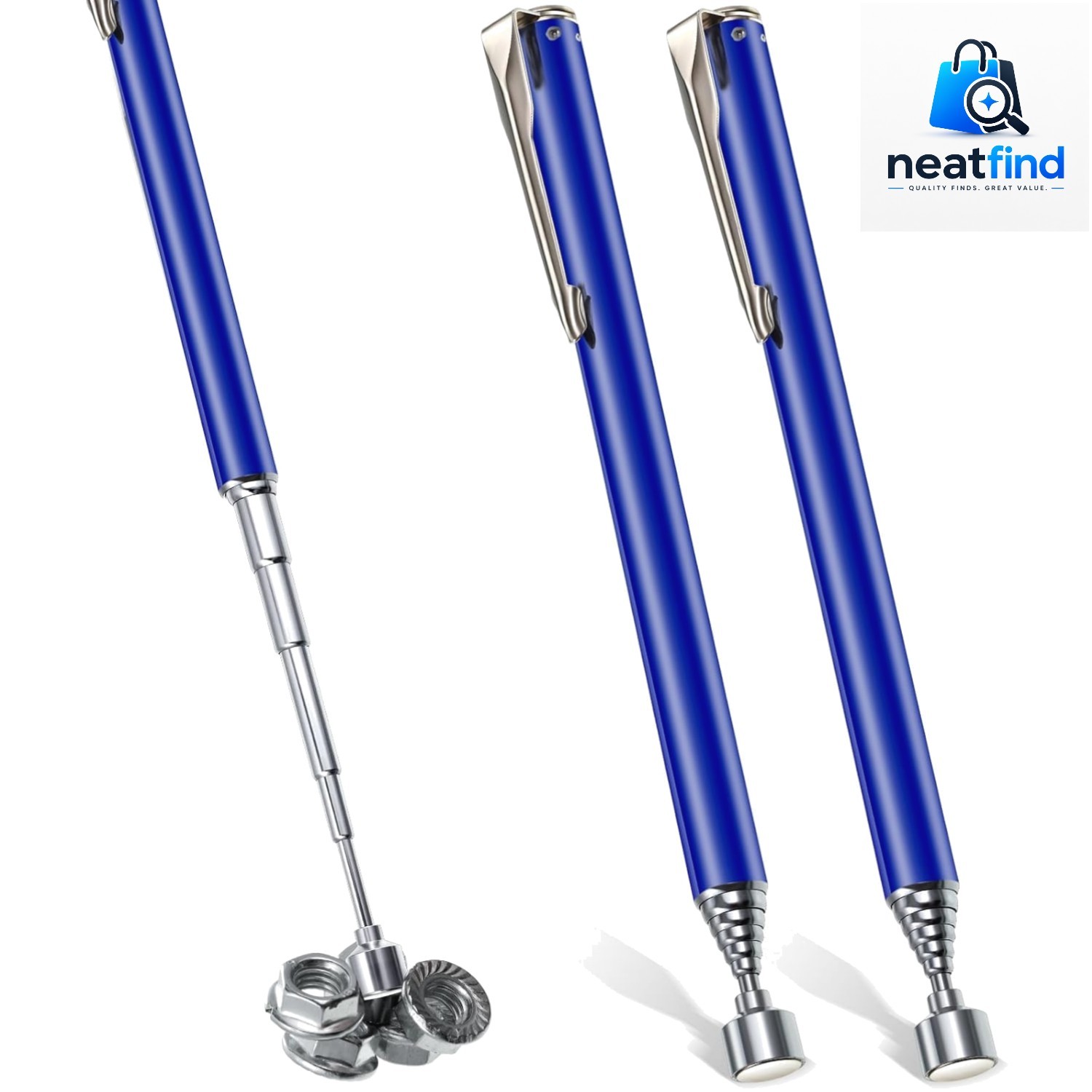 2 Pieces Telescoping Magnetic Pick up Tool Grabbers Reacher Tools with Pocket…