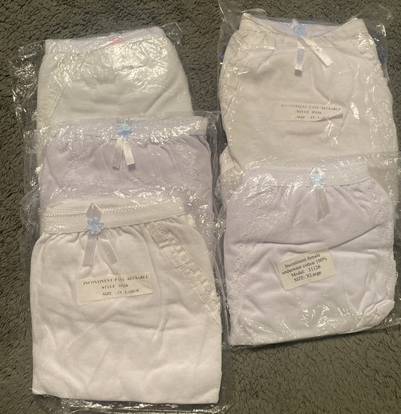 NWT Women Washable Incontinence Reusable Cotton Underwear 100% Cotton