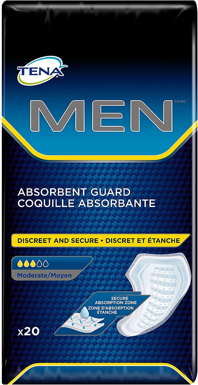 TENA Incontinence Guards for Men, Moderate Absorbency 20 ct