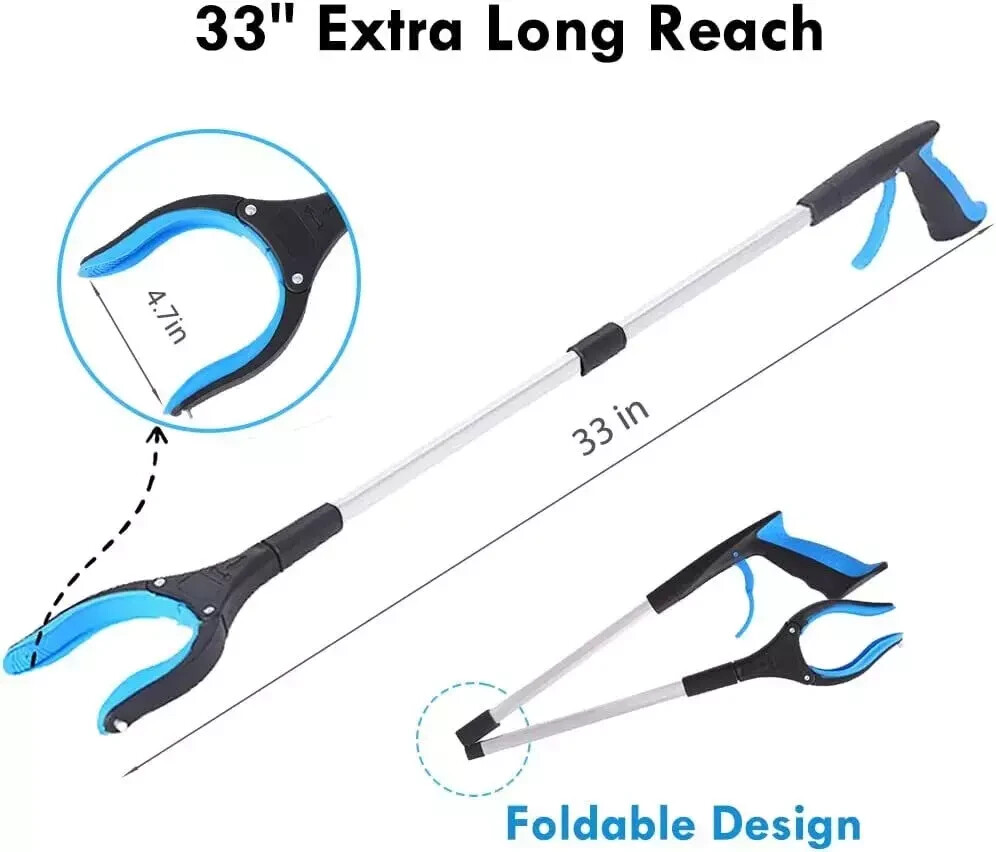 Grabber Reacher Tool 32 Inch Foldable Pick Up Stick with Strong Grip, Magnetic