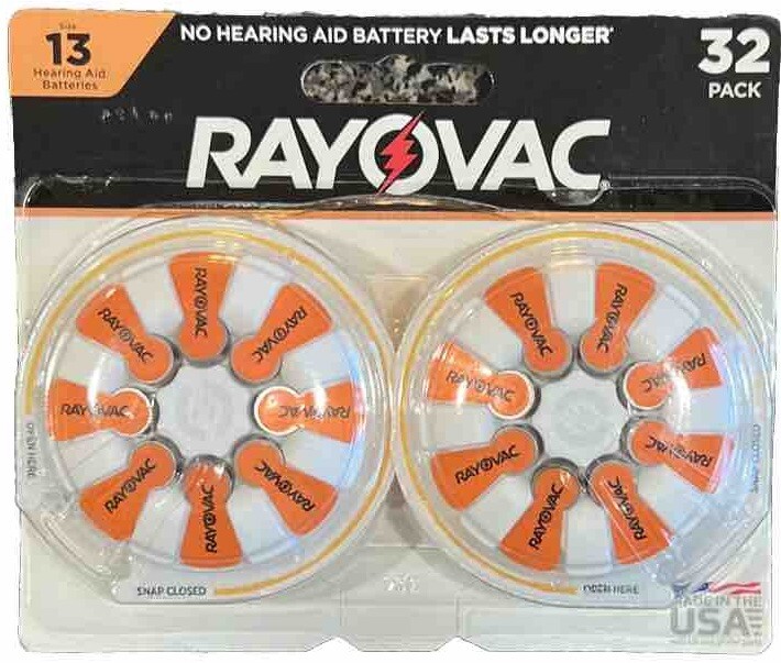 Rayovac Size 13 Hearing Aid Batteries 32-Pack 04/2025 NEW IN PACKAGE