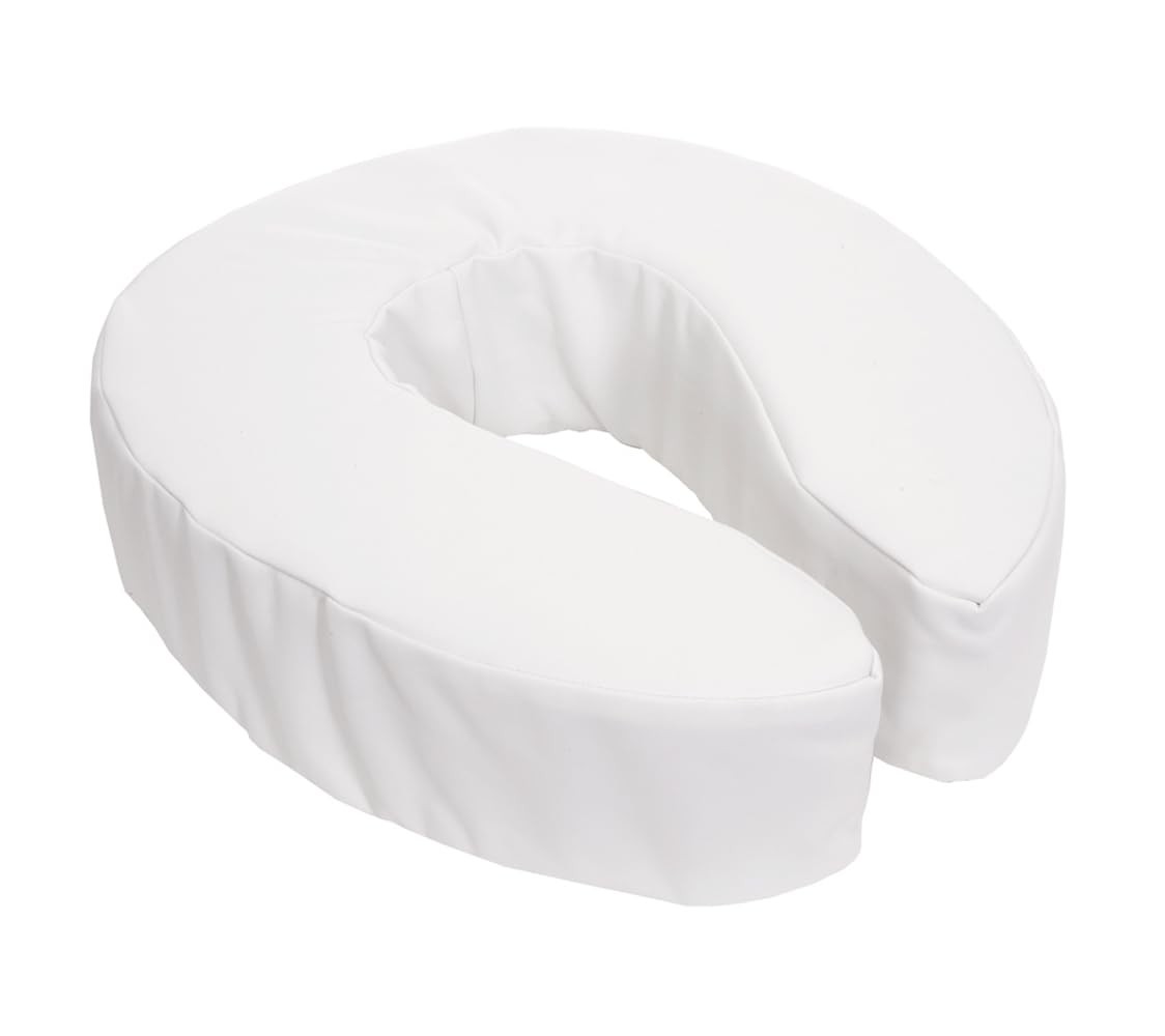 Essential Medical Supply Foam Padded Toilet Seat Cushion Riser – 4 Height Hook