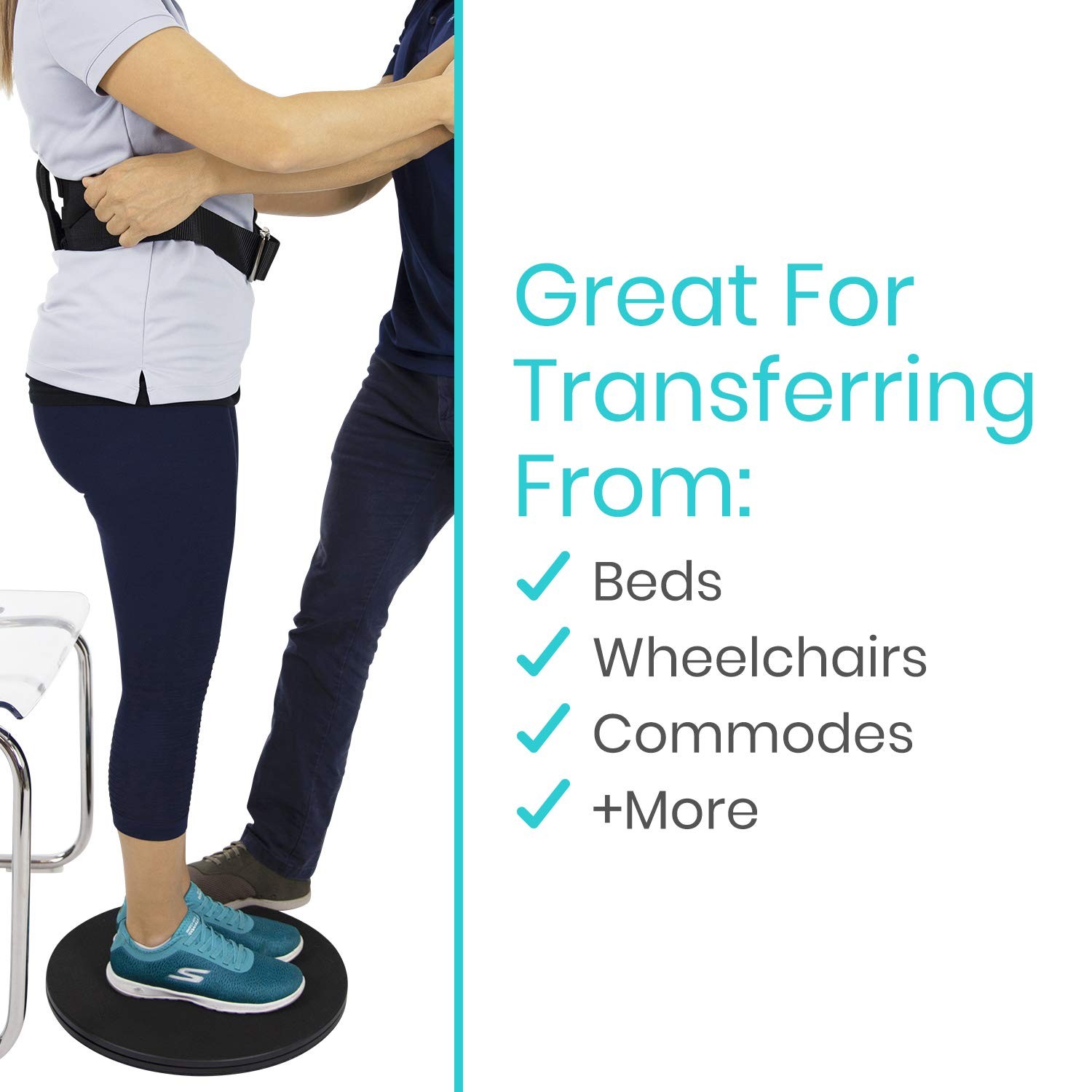 Vive 360° Pivot Disc – Patient Transfer Device for 1 Count (Pack of 1), Black