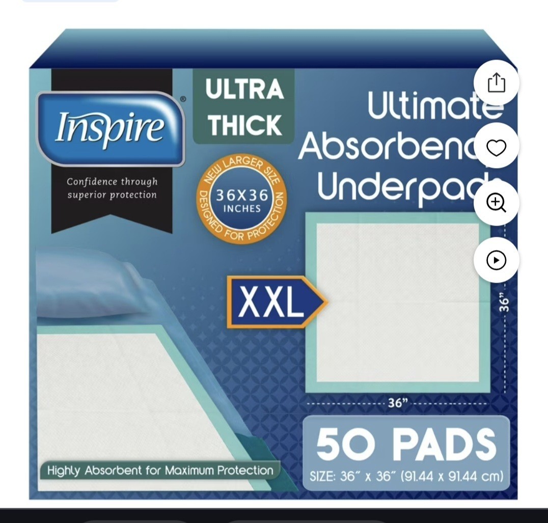 50 XXL Disposable Incontinence Pads – Ultra Absorbent & Durable Bed Protection