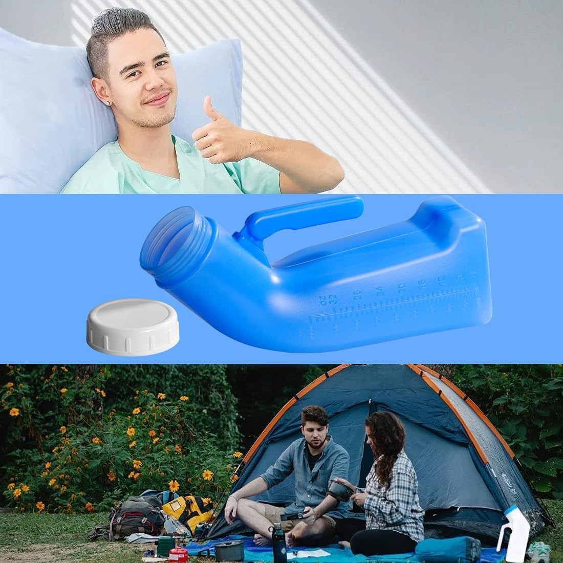 Male Urinals Urine Bottle for Men Portable Travel Pee Bottles Spill Proof Uri…