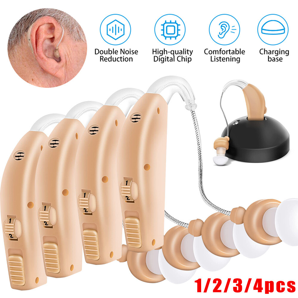 Rechargeable Invisible Hearing Aids Noise Cancelling BTE Digital Sound Amplifier