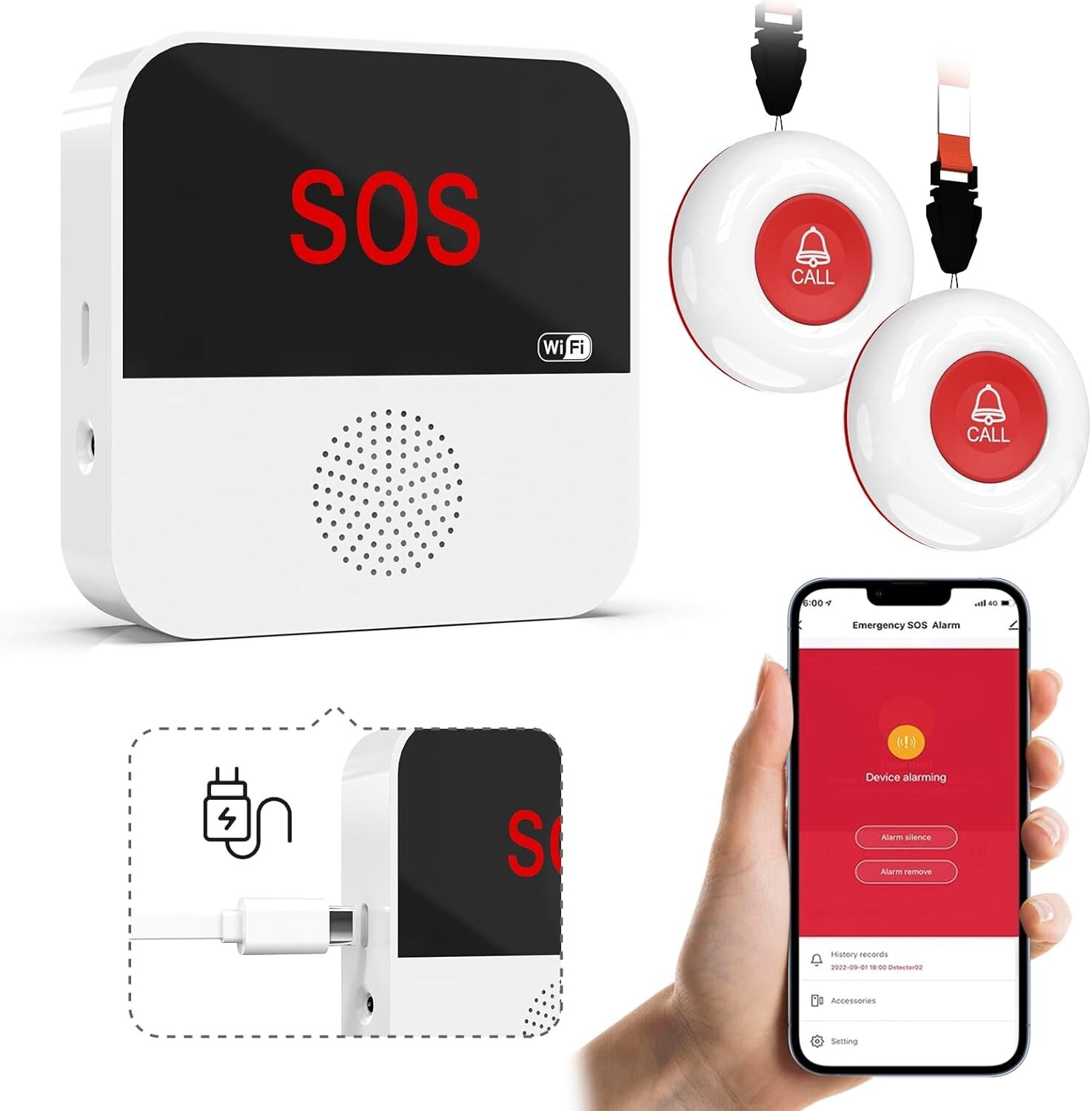 Wireless Caregiver Pager System WiFi Smart Life TY05-US Call Button New Open Box