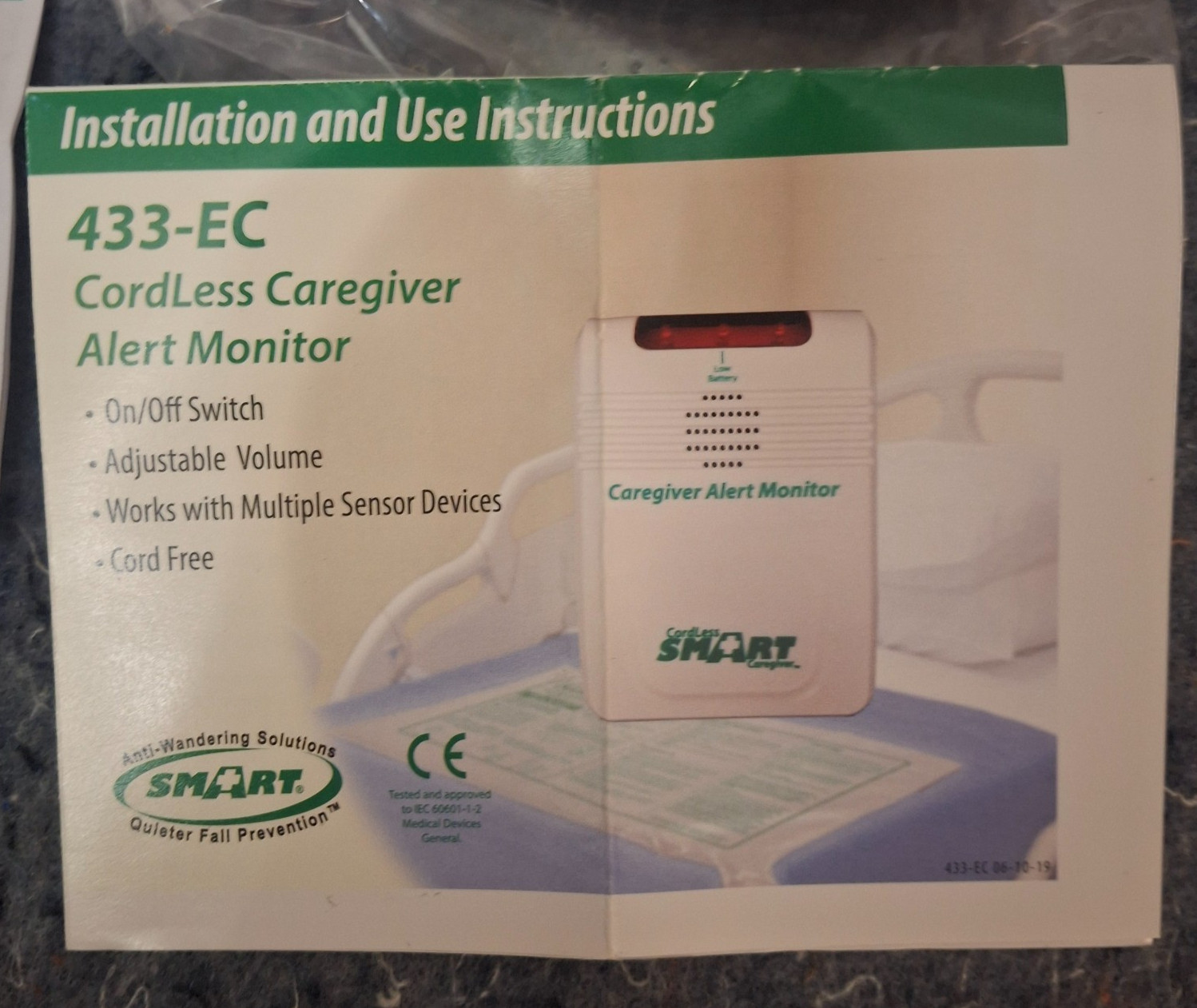 Smart Caregiver Cordless Alert Monitor & Motion Sensor System 433-MS 433-EC