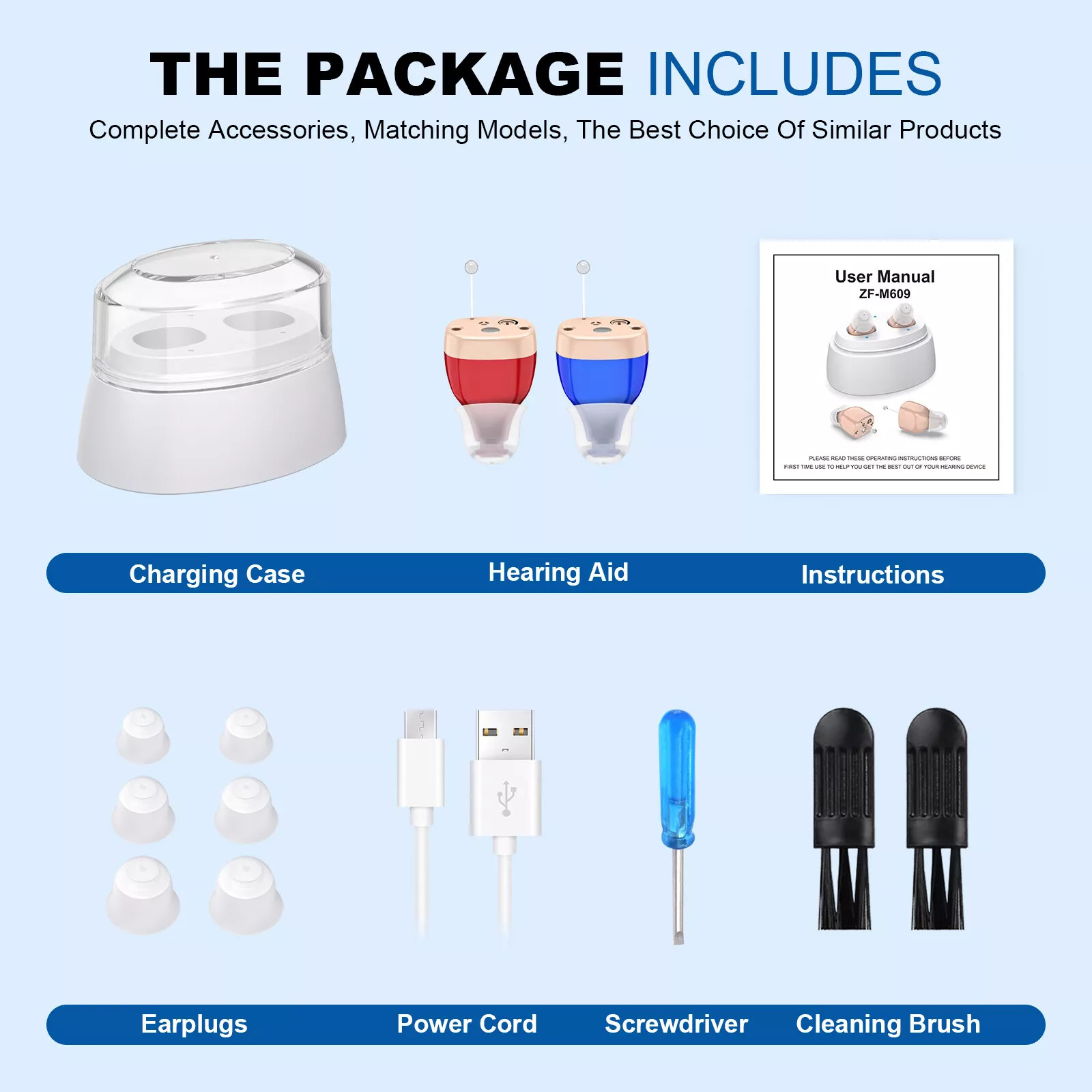 Hearing Aids Digital Invisible Cancelling Noise Sound Amplifier Rechargeable ITE