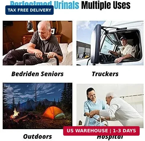 Urinals for Men Spill Proof by PerfectMed (2 Pack) – 32 oz/ 1000 ml | Portable U