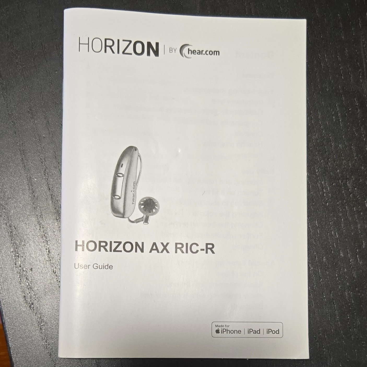 Horizon AX RIC-R Beige Rechargeable RIC Hearing Aids Pair + Case/Guide