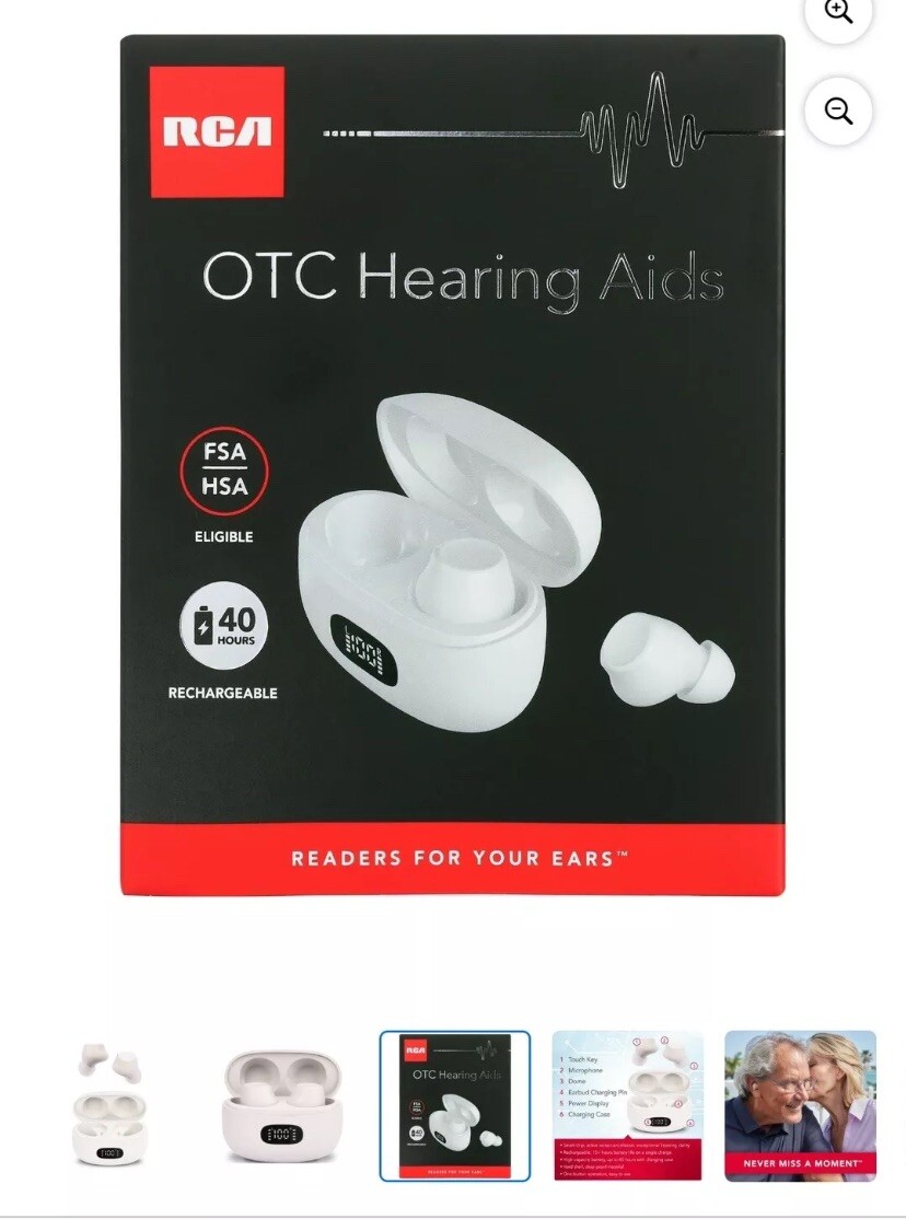 RCA OTC In-Ear Hearing Aids, Beige