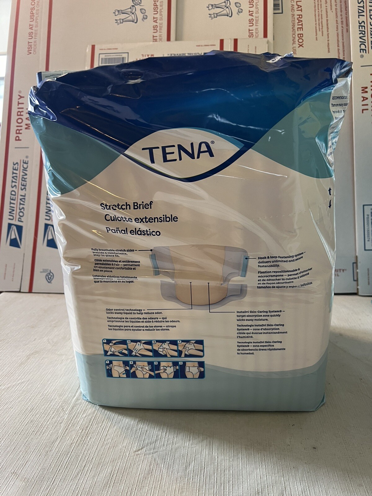 TENA STRETCH PLUS INCONTINENCE BRIEF SIZE L/XL BREATHABLE 67603 28 COUNT