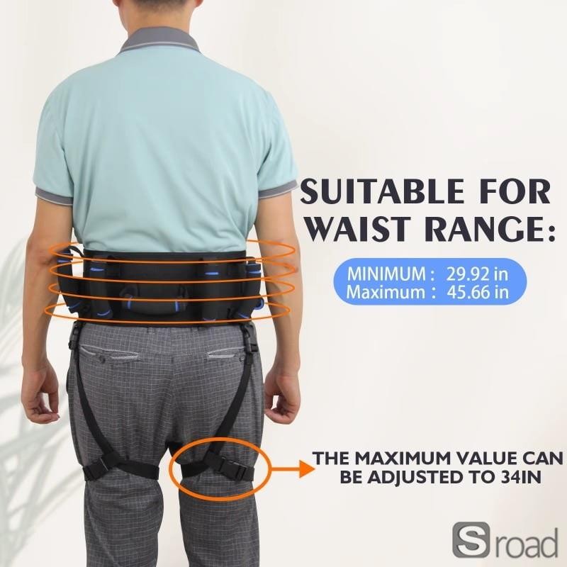 Adjustable Gait Transfer Safety Belt With 7 Handles NonSlip Elderly Mobility Aid