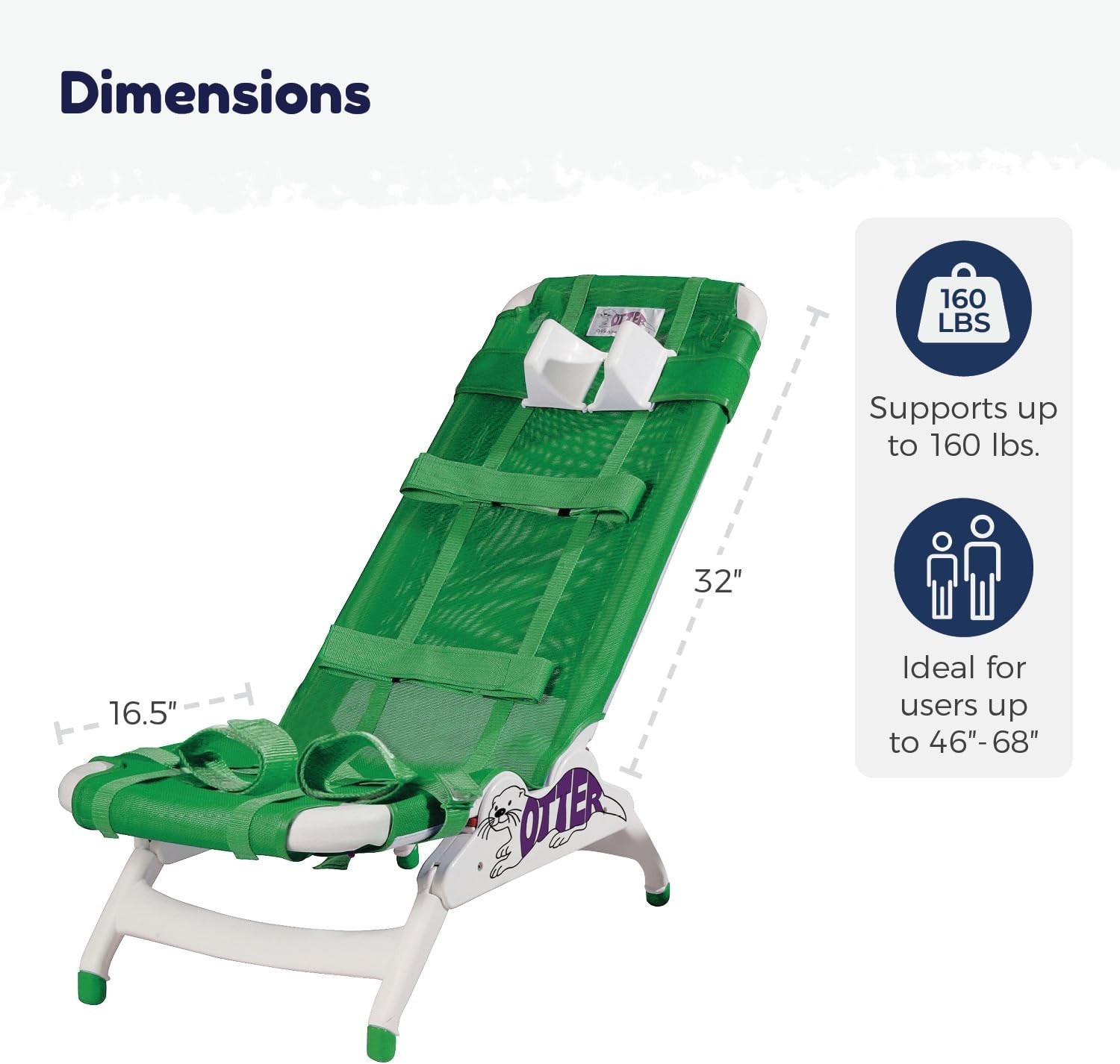 Drive Medical Otter Pediatric Bathing System Seahorse Green