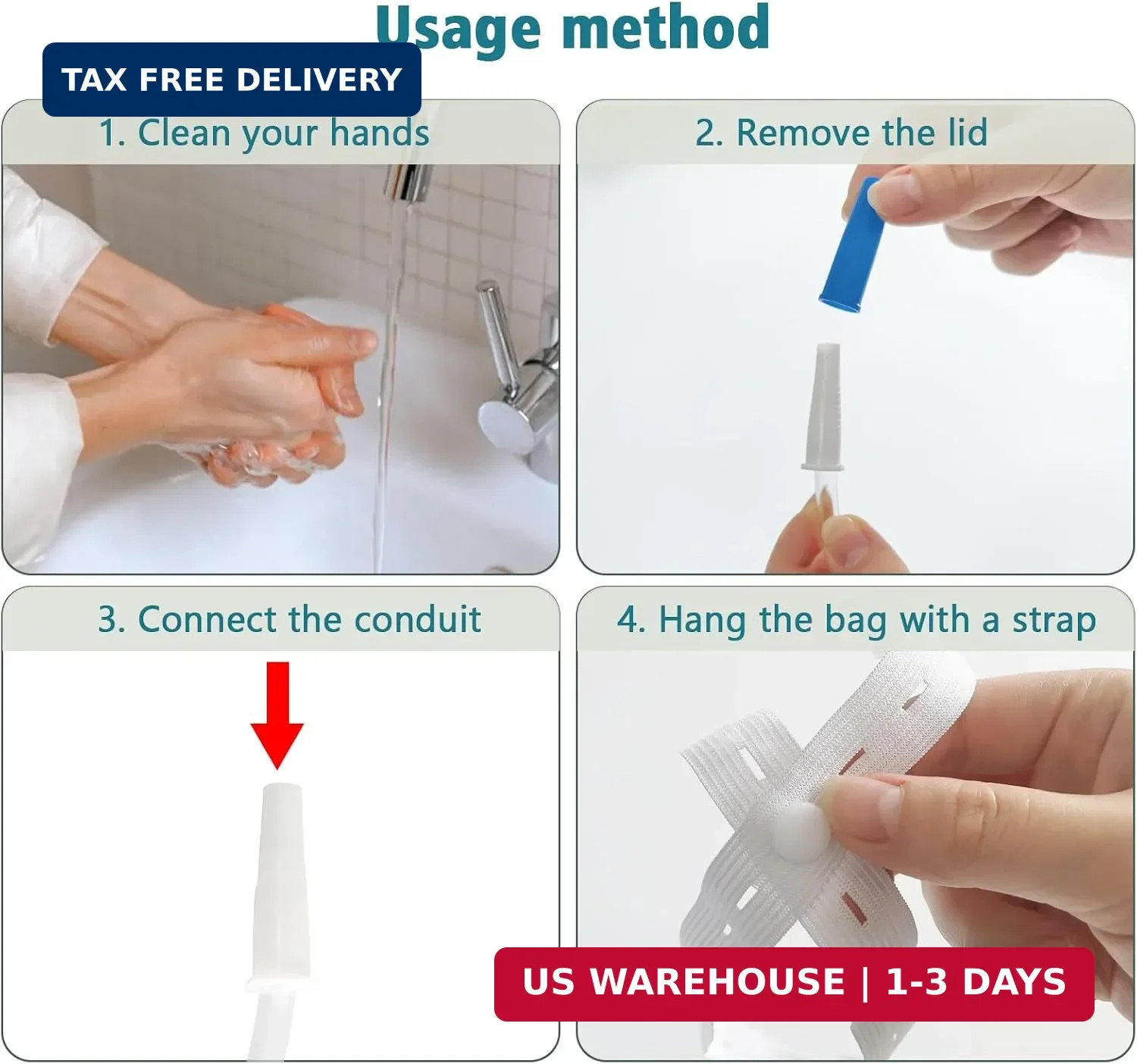 Catheter Leg Bag, 1000ml Urinary Drainage, Summer, 6-Pack | Breathable fabric co