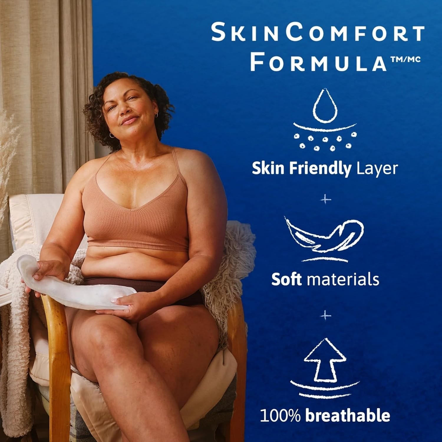 Dermatologically Approved Incontinence Pads for Women – 56 Count, Regular Size