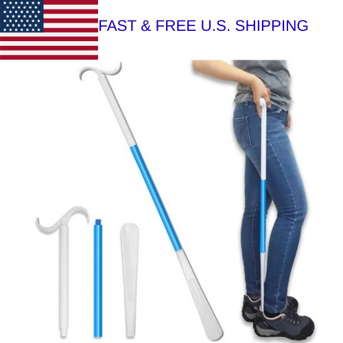 Long Handle Shoe Horn Dressing Stick Sock Aid 35.5″ for Seniors