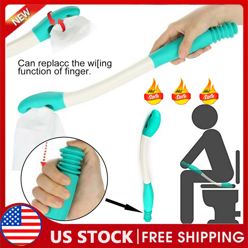 15” Long Handled Bottom Toilet Self Wipe Aid Wiper Easy Tissue EI