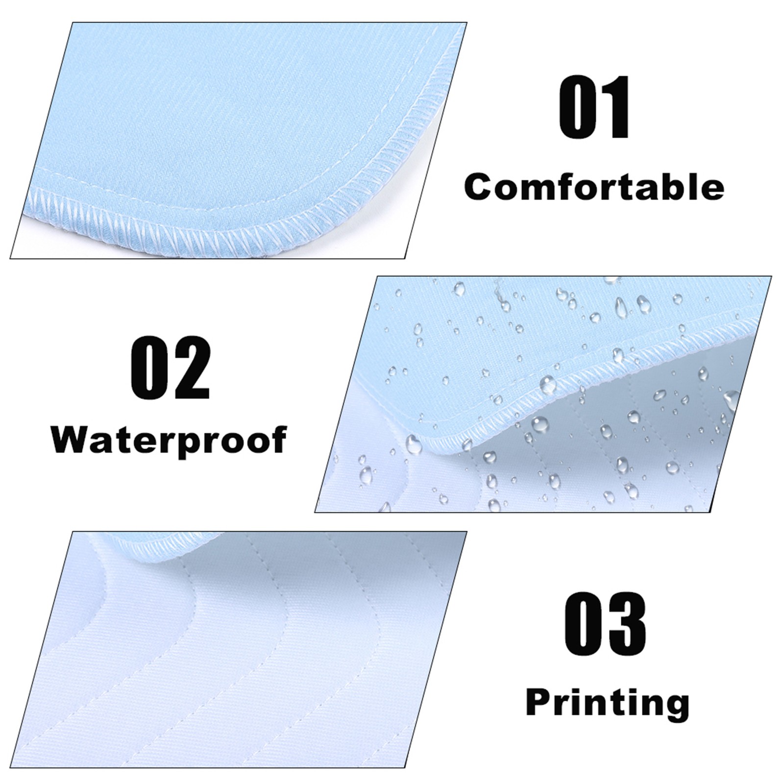 17.7×23.6in 6pcs Reusable Adult Bed Pads Incontinence Washable An Absorbent Pad