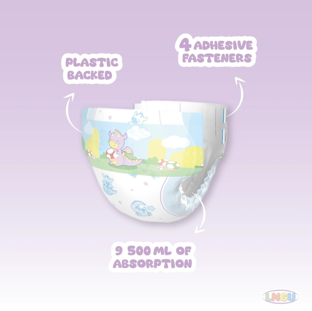 New LNGU Big Dragoonz Lot of 2 ABDL Adult Diaper Size Large Plastic Backed