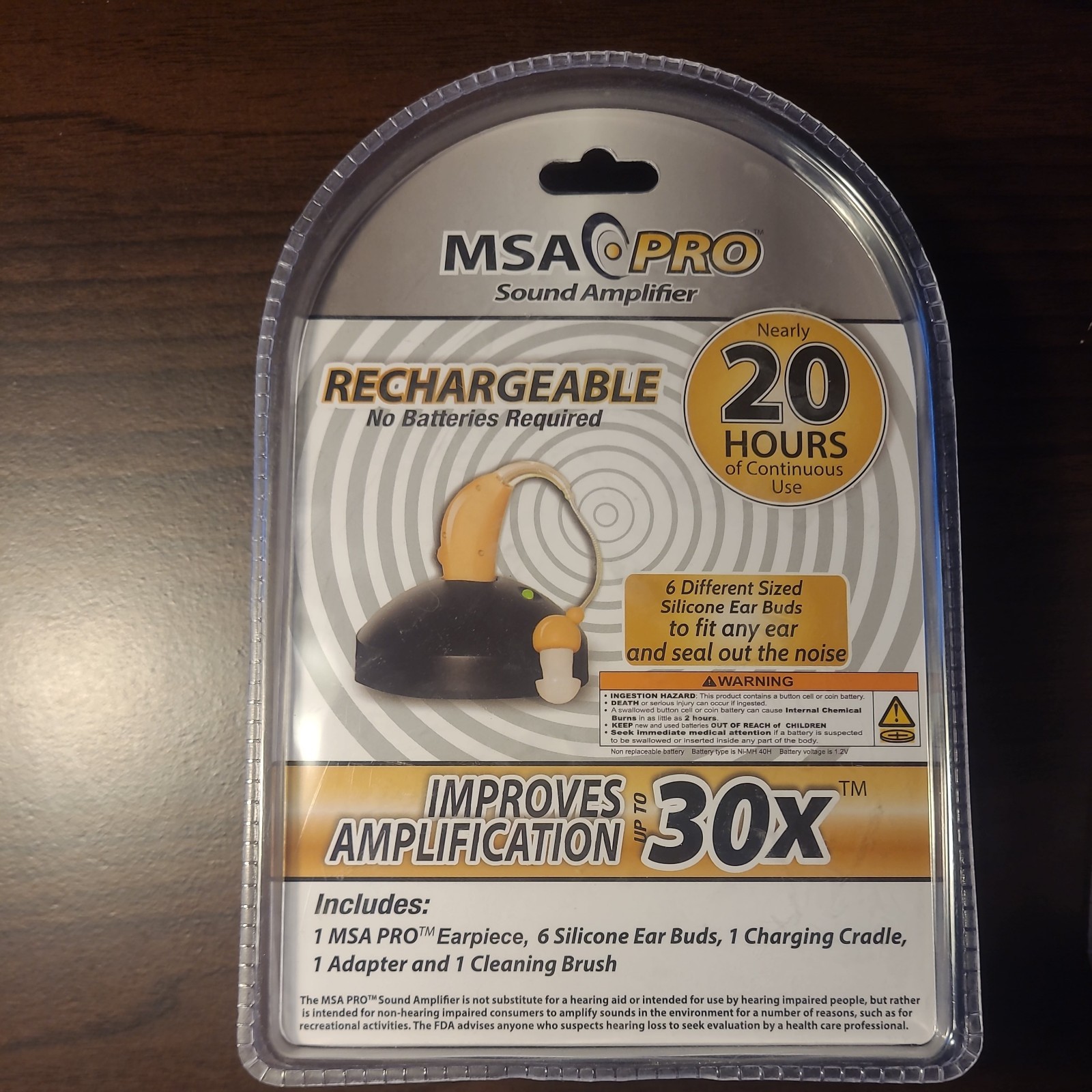 New 2 MSA PRO Rechargeable Sound Hearing Amplifier Hearing Aid Amplification 30x