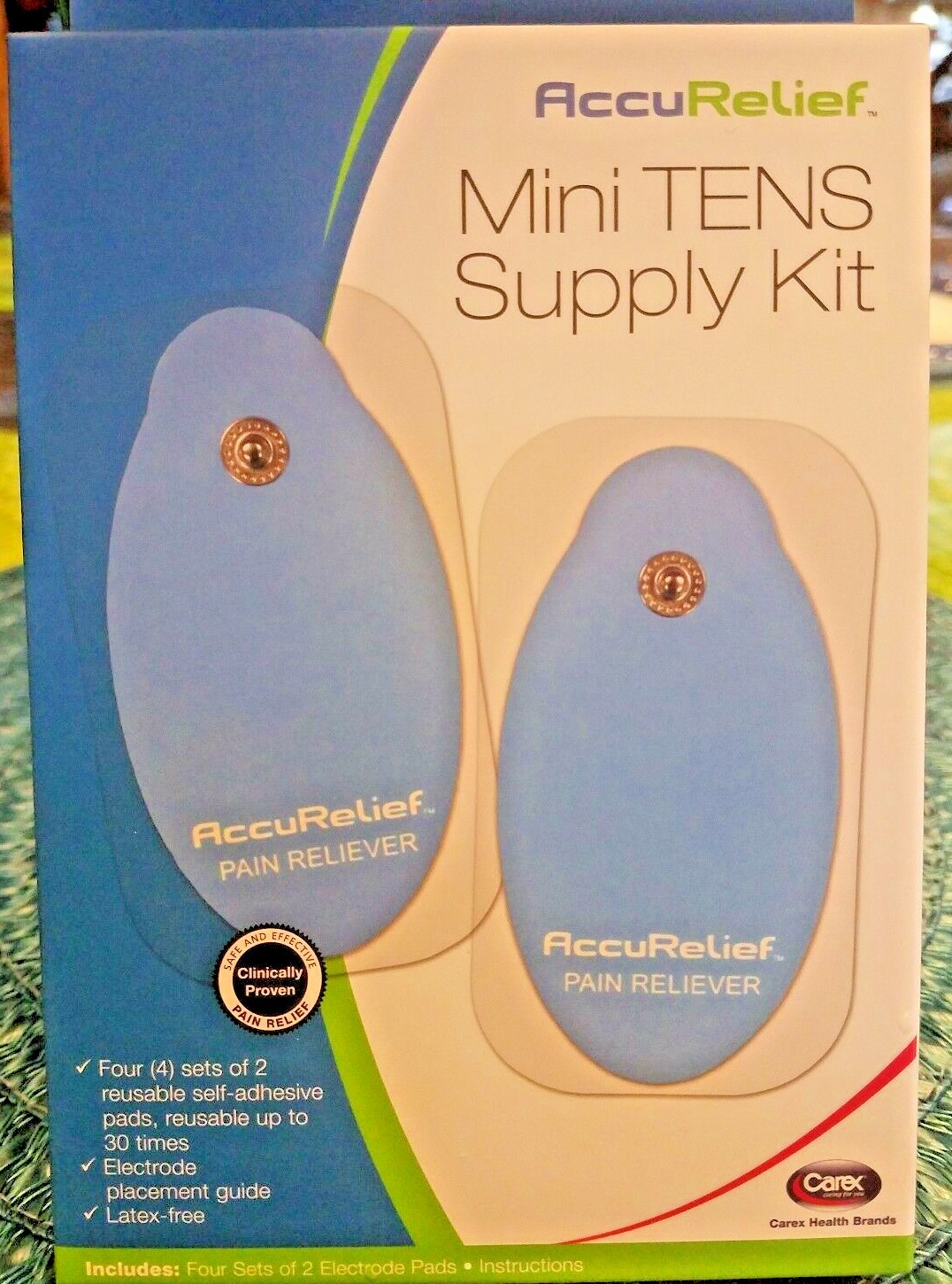 AccuRelief Mini TENS Supply Kit Electrotherapy Joint Back Pain Relief Pad