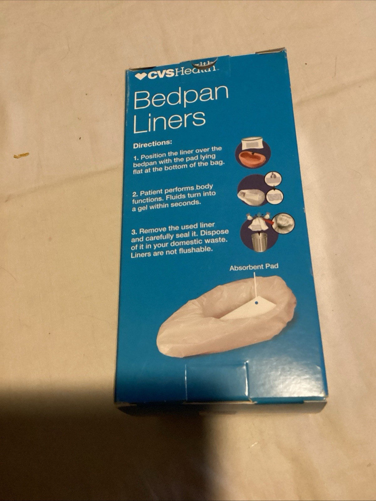 CVS Health Bedpan Liners Pack Of 12 Bathroom Safety Super Absorbent New