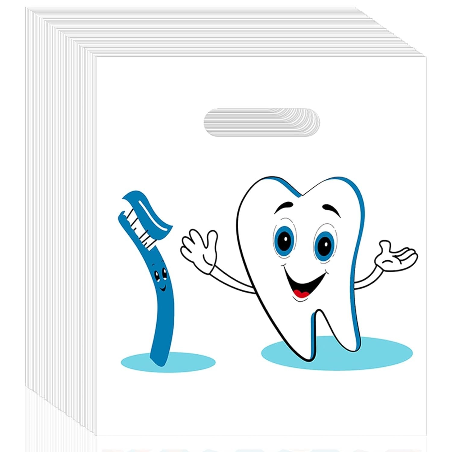 100 Dental Bags, 9 X 8 Inches, for Patient Care and Clinics, 100 Pack