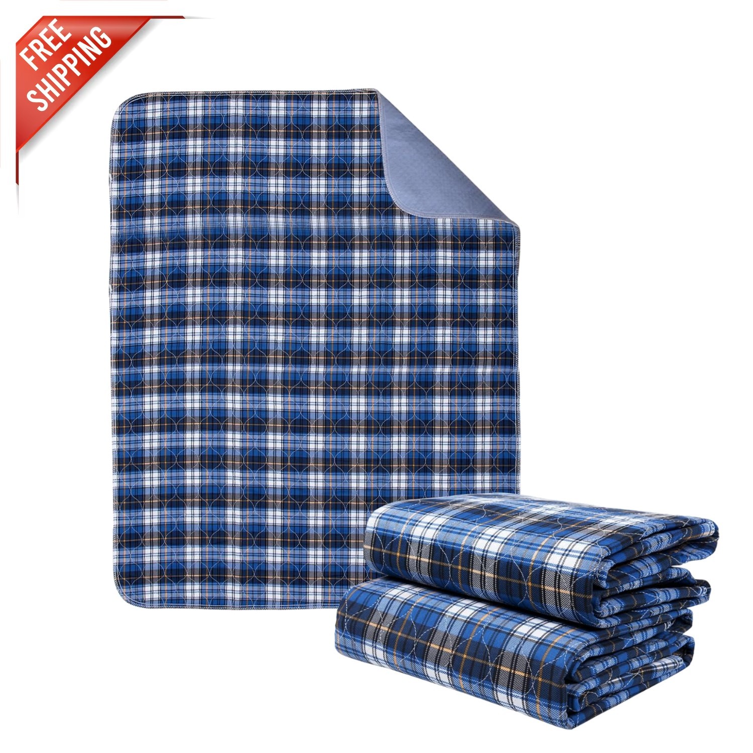 Reusable Non-Slip Bed Pads for Incontinence 36″x72″ | 2-Pack Waterproof Safety