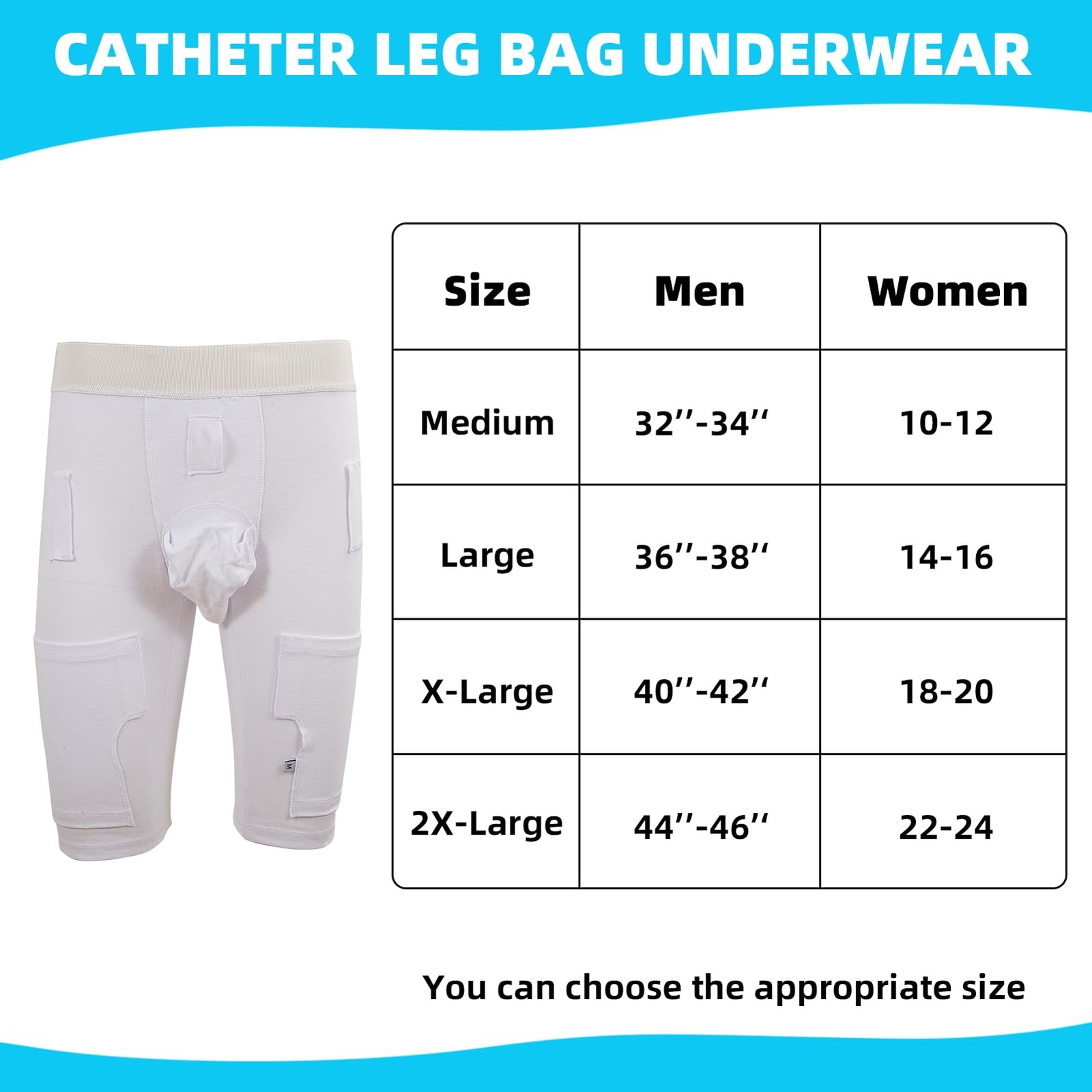Catheter Leg Bag Underwear, Catheter Leg Bag Holder for Men & Women, Foley Ca…