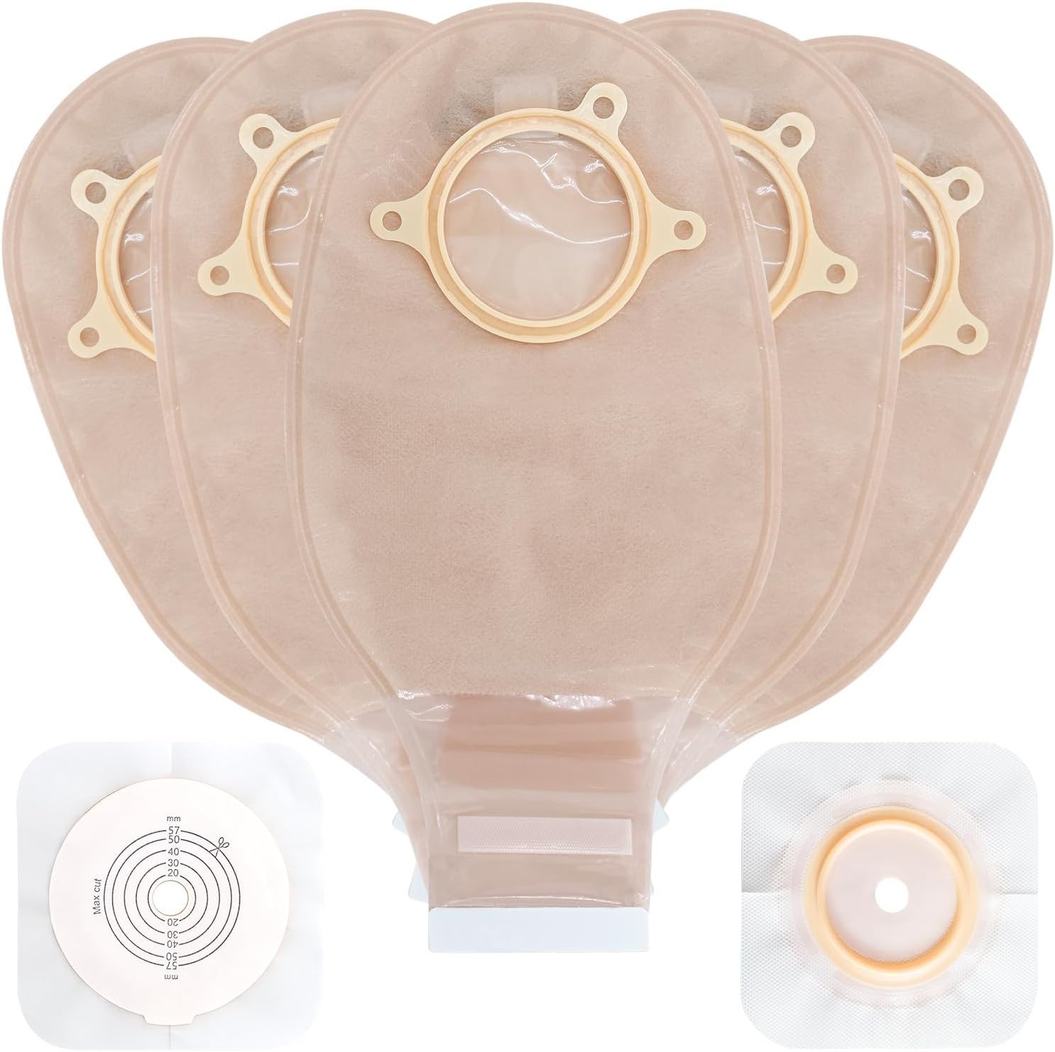 “21PCS Ostomy Bags,Colostomy Supplies,Two Piece Drainable Ostomy Pouch for Ile..