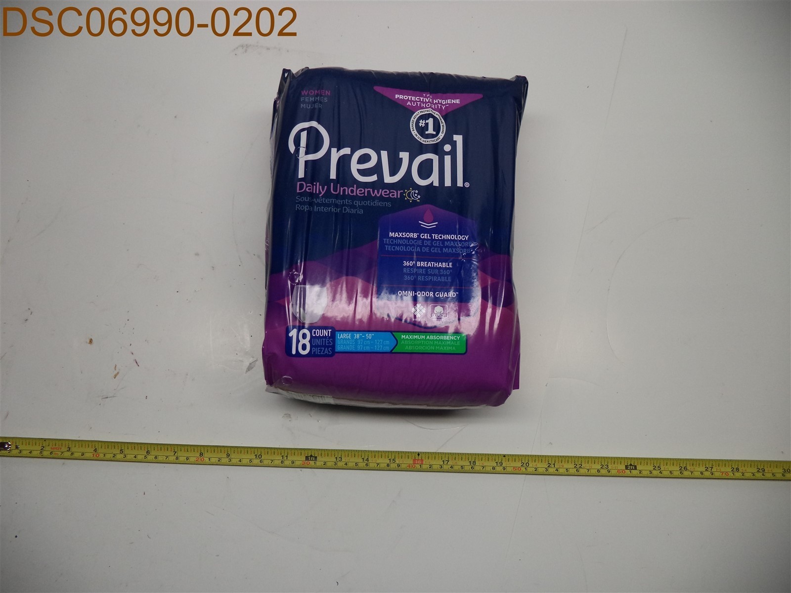 QTY= 60 (3 packs of 20): Prevail Women’s Large Underwear PWC-513/1, 090891900251