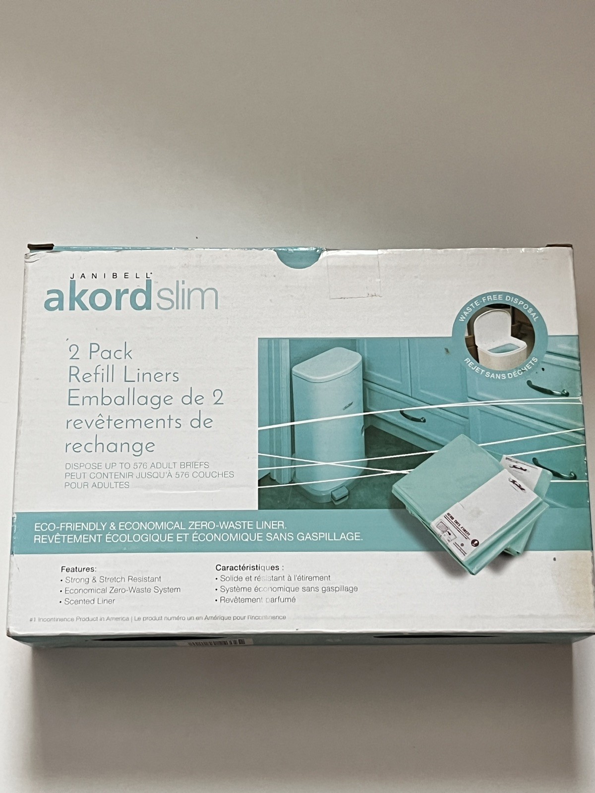 Janibell Akord Slim 2-Pack Refill Liners for AKORD Receptacle (Box of 2 Liners)