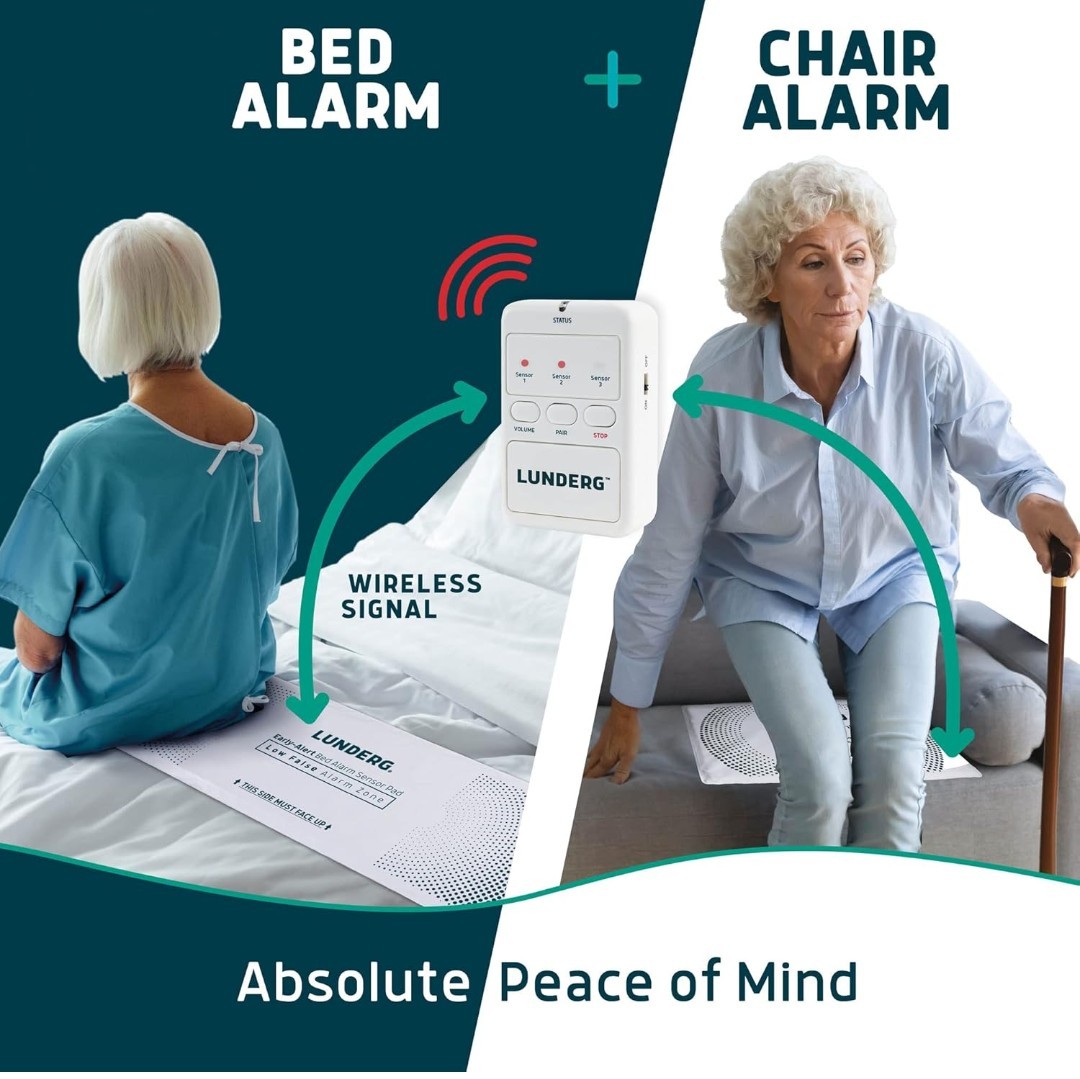 Lunderg Under Mattress Bed Alarm for Elderly Adults Bed Alarms & Fall Prevention