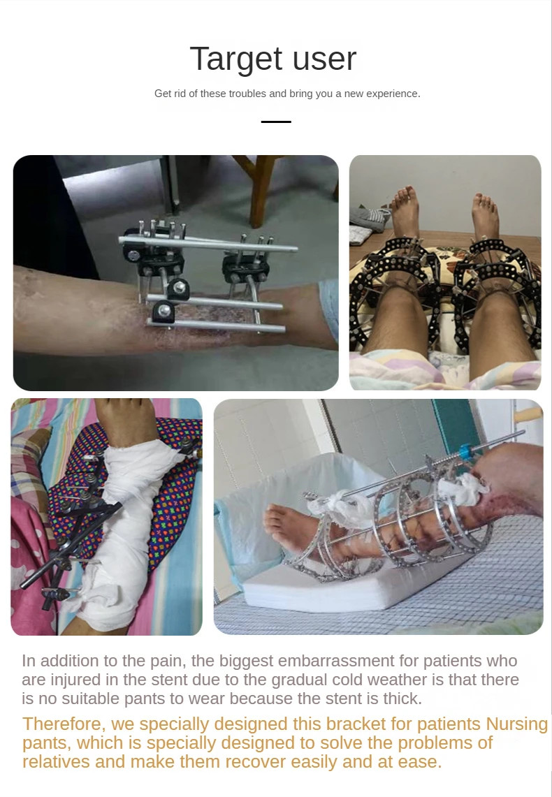 Stent Care Pants Fracture Patients After Leg Surgery Thickened Fleece Trousers