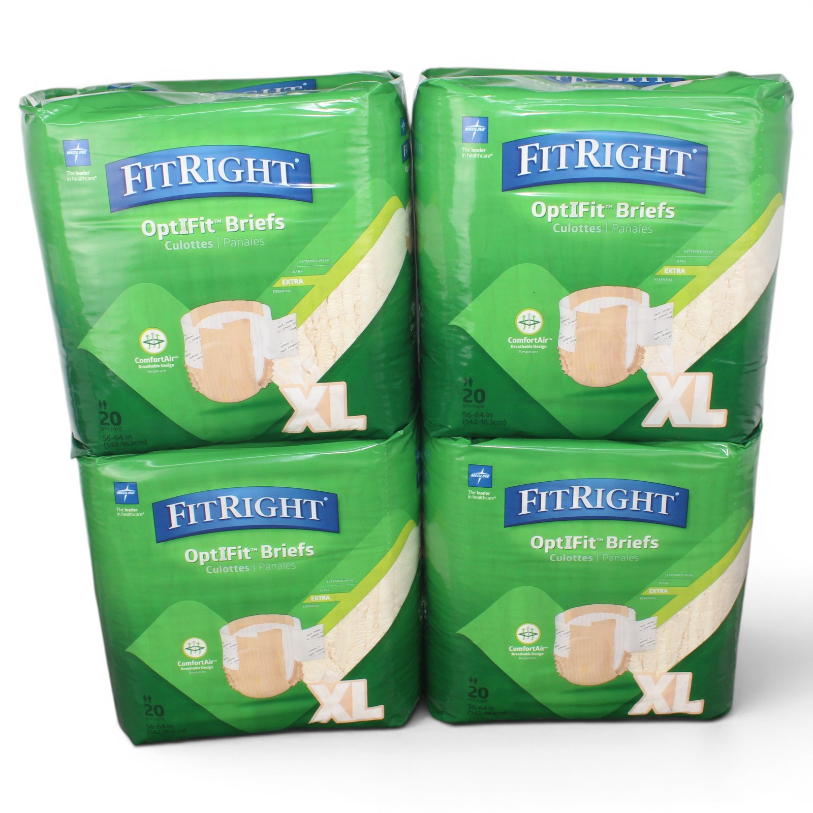 FitRight XL Adult Diapers Extra Heavy Absorbency Incontinence Briefs 80 Count