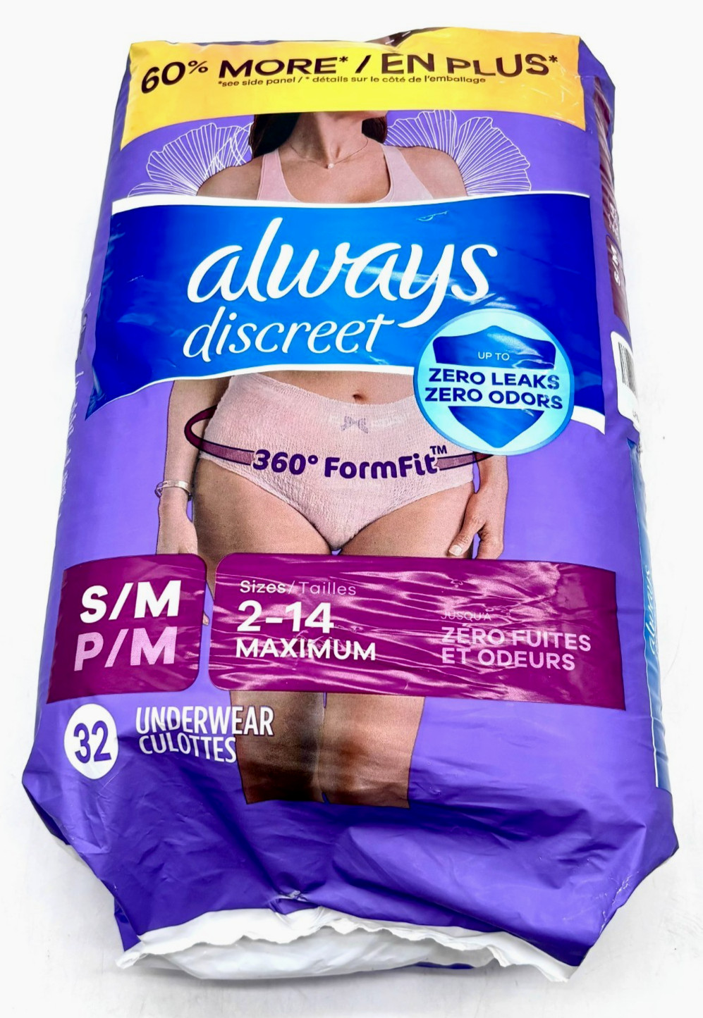 Always Discreet Maximum Protection Incontinence Underwear: Size Small/Medium