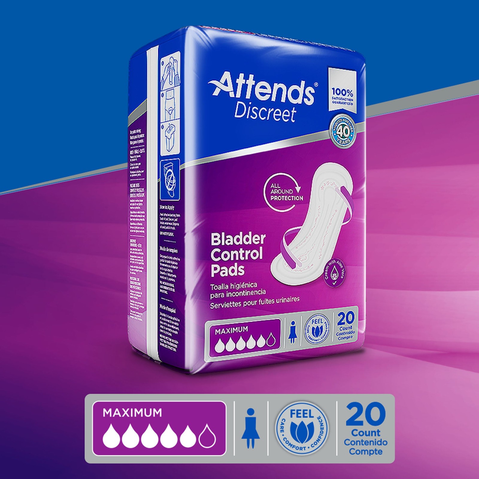 Attends Incontinent Pad 13″ L Maximum Maximum 20 Ct