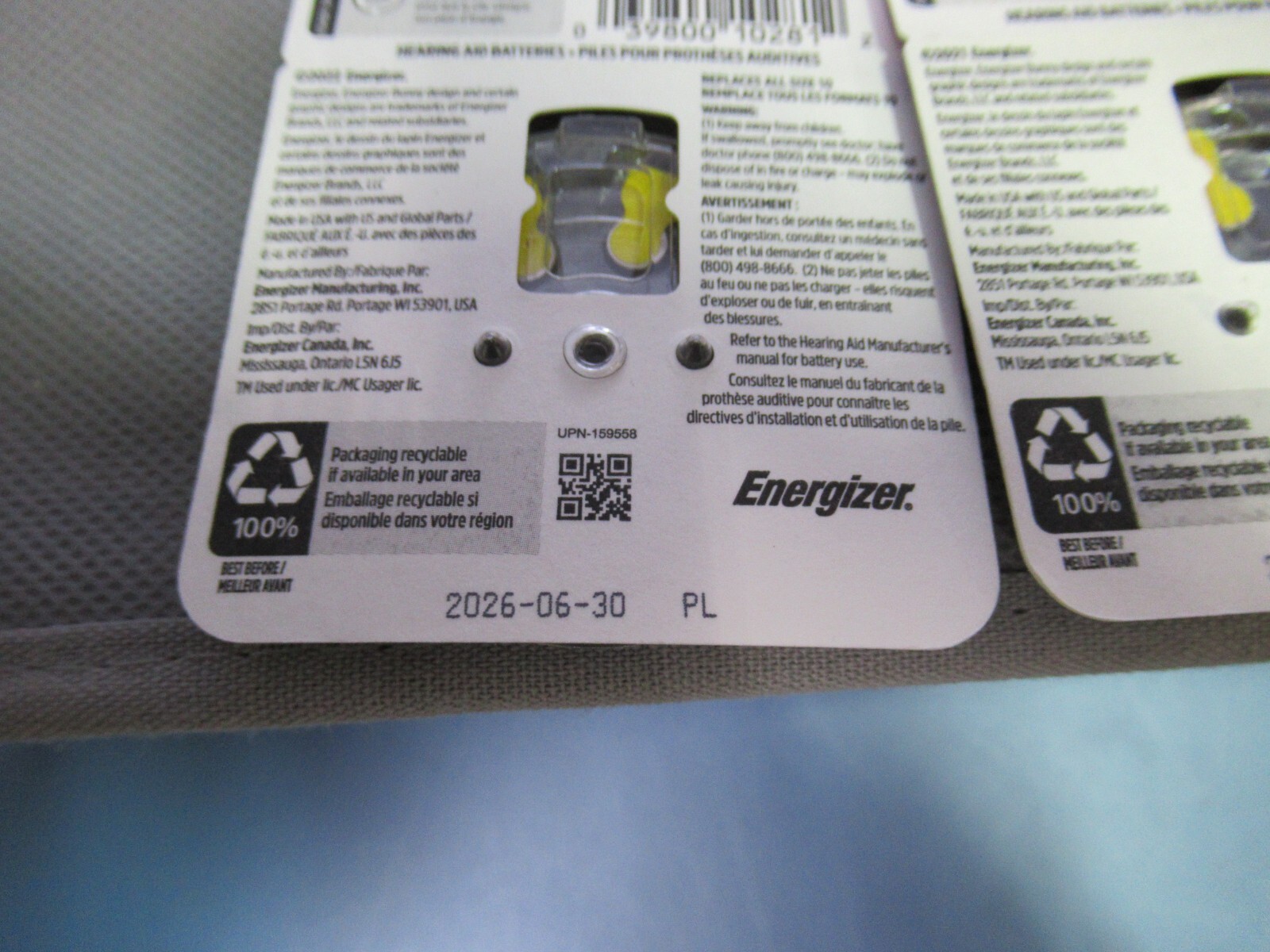 Lot of 24 Energizer EZ Turn & Lock AZ10-DP-8 Hearing Aid Batteries 3 pk. of 8 ea