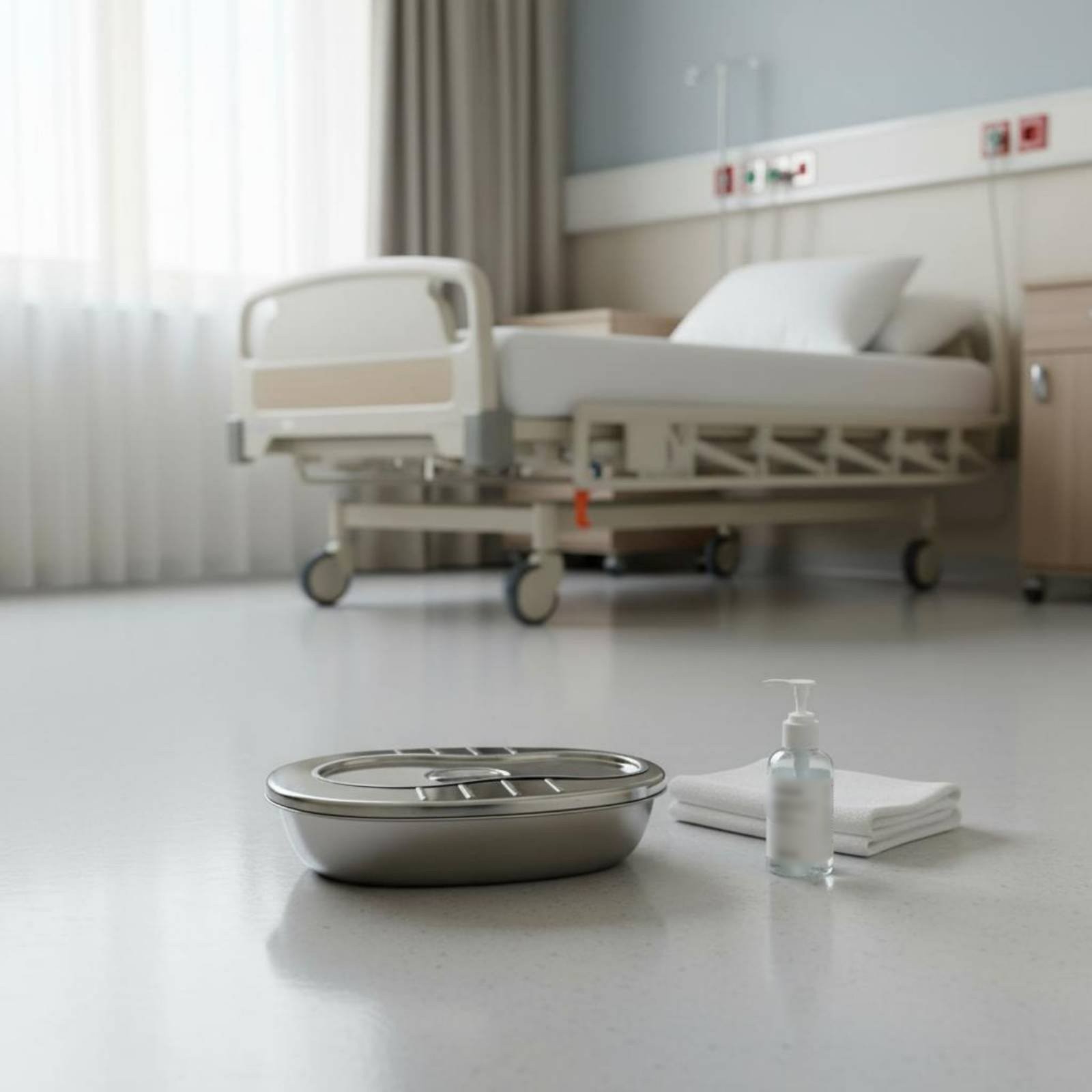 Stainless Steel Bedpan Easy to Clean Metal Commode Pan Sturdy Duty for Patients